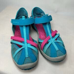 Merrell Dragonfly Turquoise Sport Sandals Girls Size 5 M Closed Toe Hiking